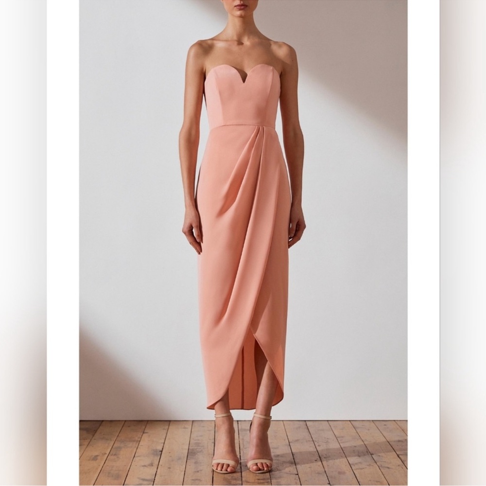 Shona Joy U Wire Bustier Draped Dress